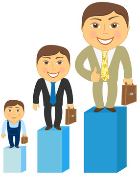 rich, middle class and poor men. sad, happy and proud man