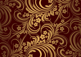 Floral background in retro style