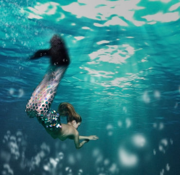 Girl as mermaid
