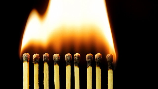 Matches showing burnt out matches