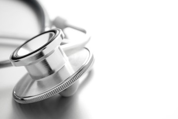 stethoscope on white background close-up