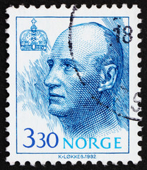 Postage stamp Norway 1992 King Harald V of Norway