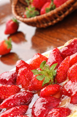 Torta di fragole, close-up