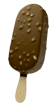 B&acirc;tonnet de cr&egrave;me glac&eacute;e sur fond blanc 2