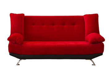 red sofa on isolate background