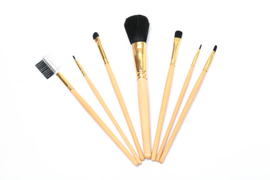 Make up bursh kit isolated on white