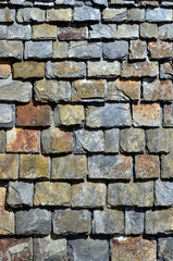Wall covered with slate in Brittany in France