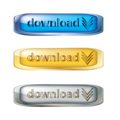Metallic download button set for website