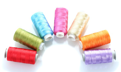 bright bobbin thread isolated on white.