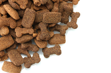 dry dog food isolated on white