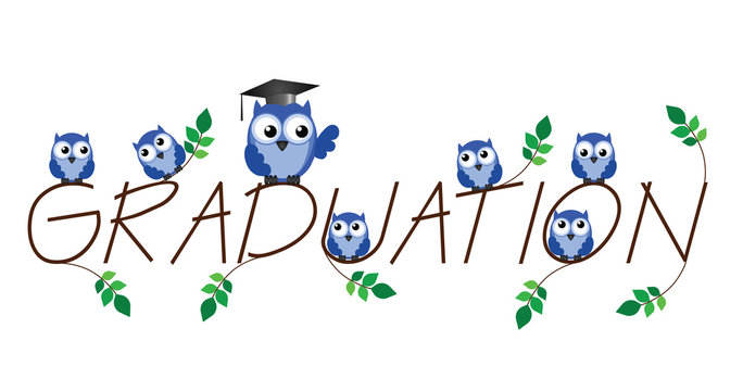 Graduation twig text isolated on white background