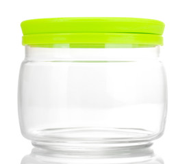 bright empty jar isolated on white