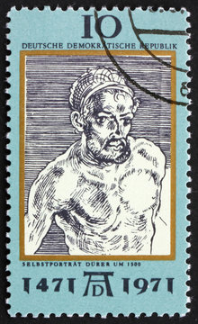 Postage stamp DDR 1971 Self-Portrait, by Albrecht Durer
