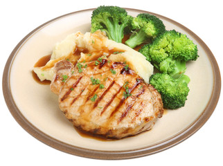Pork Steak with Vegetables & Gravy