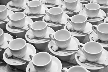 Tablewares prepared for the large tea party