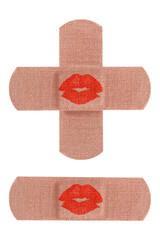 Bandages with kiss