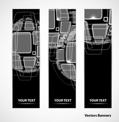 set of abstract globe technology Design background banners