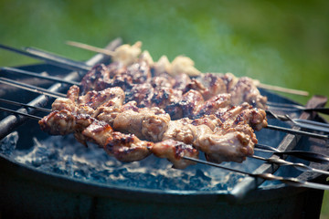 Grilling at summer weekend