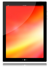 PC tablet and red,yellow background
