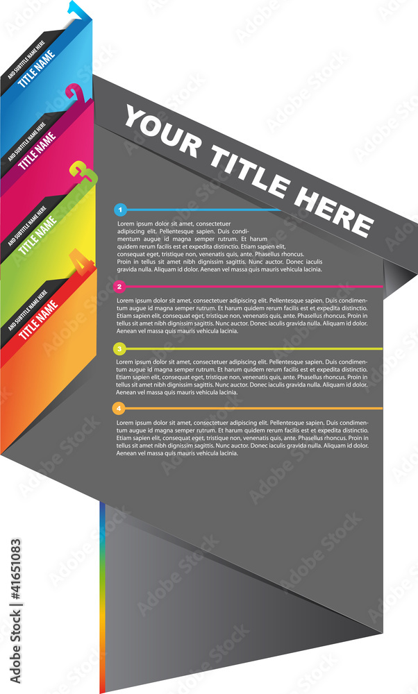 Aufkleber abstract vector brochure design with bookmarks