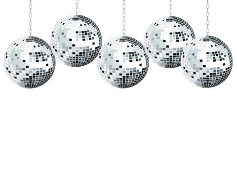 Boules disco fond blanc
