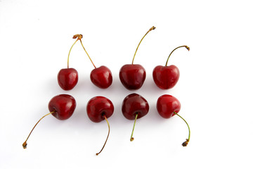 Obraz na płótnie Canvas Eight cherries