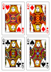 set of queens playing cards 62x90 mm