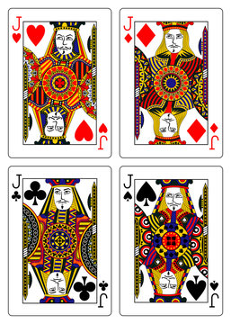 set of jacks playing cards 62x90 mm