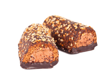 chocolate cake isolated