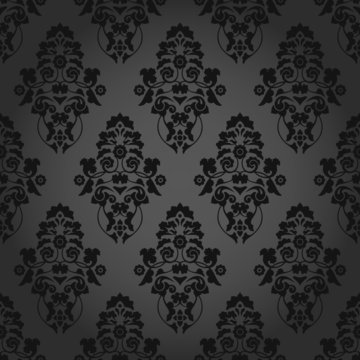 Seamless Pattern Flowers Dark