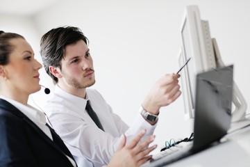 business people group working in customer and help desk office