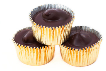 Set of three chocolate candy