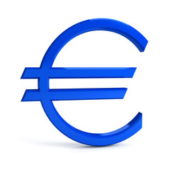 Euro sign over white background