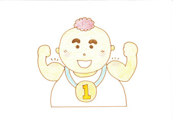 Dad having a gold medal