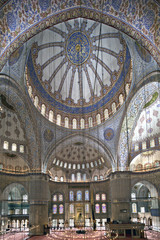Interior view of Sultanahmet Mosque