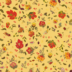 Vector retro floral seamless pattern