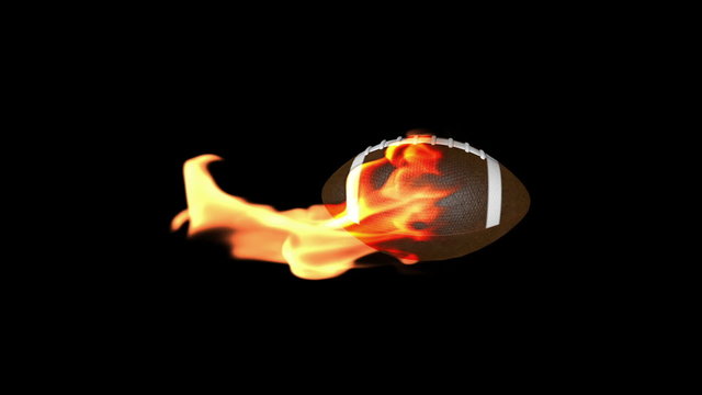 American football on fire, loop