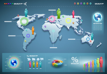Vector world infographics set.