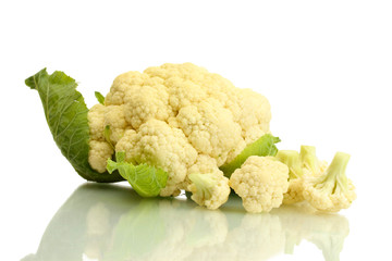 Fresh cauliflower isolated on white