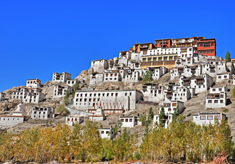 Obraz premium wide shot of thiksey monastery in leh, Ladakh, India