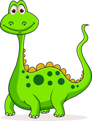 Cute green dinosaur cartoon