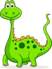 Stickers pour porte Dinosaures Dessin animé mignon dinosaure vert