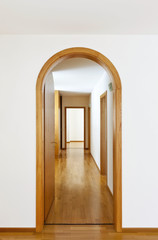 new classic house, interior,arched door