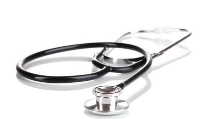 Medical stethoscope isolated on white