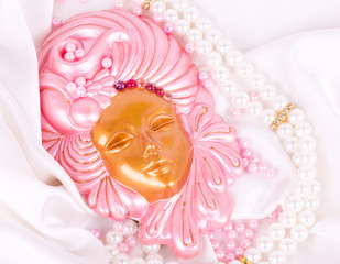 The beautiful mysterious venetian mask for Carnival