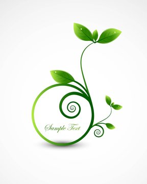 abstract nature leaf circle frame ecology vector