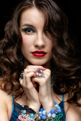 Fototapeta premium beautiful woman in jewelry