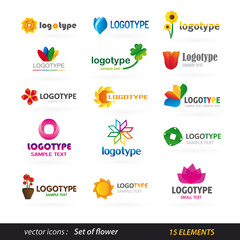 flower logo set