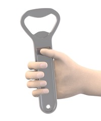 3d render of hand with bottle opener