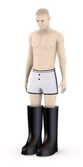 Fototapeta premium 3d render of artificial character with gum boots
